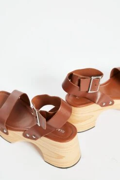 Glamorous Tan Open Toe Block Heel Sandals -Cheap Softly Dressed Store Shoes 20