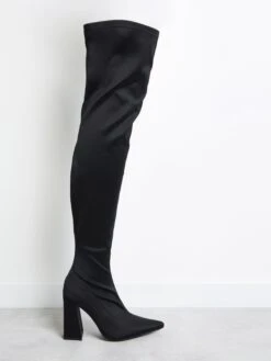 Glamorous Black Knee High Boots -Cheap Softly Dressed Store TD14.10.2147452