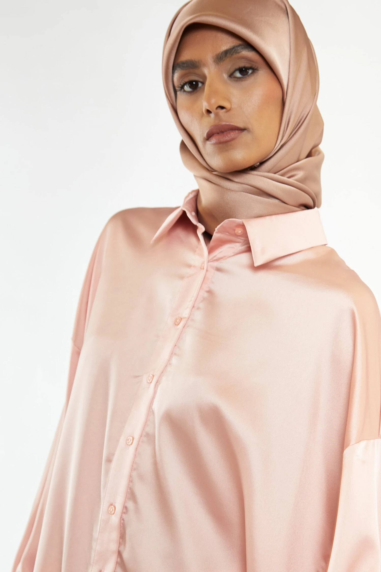 Glamorous Modest Dusty Peach Shirt Dress 3 Glamorous Modest Dusty Peach Shirt Dress - Image 3