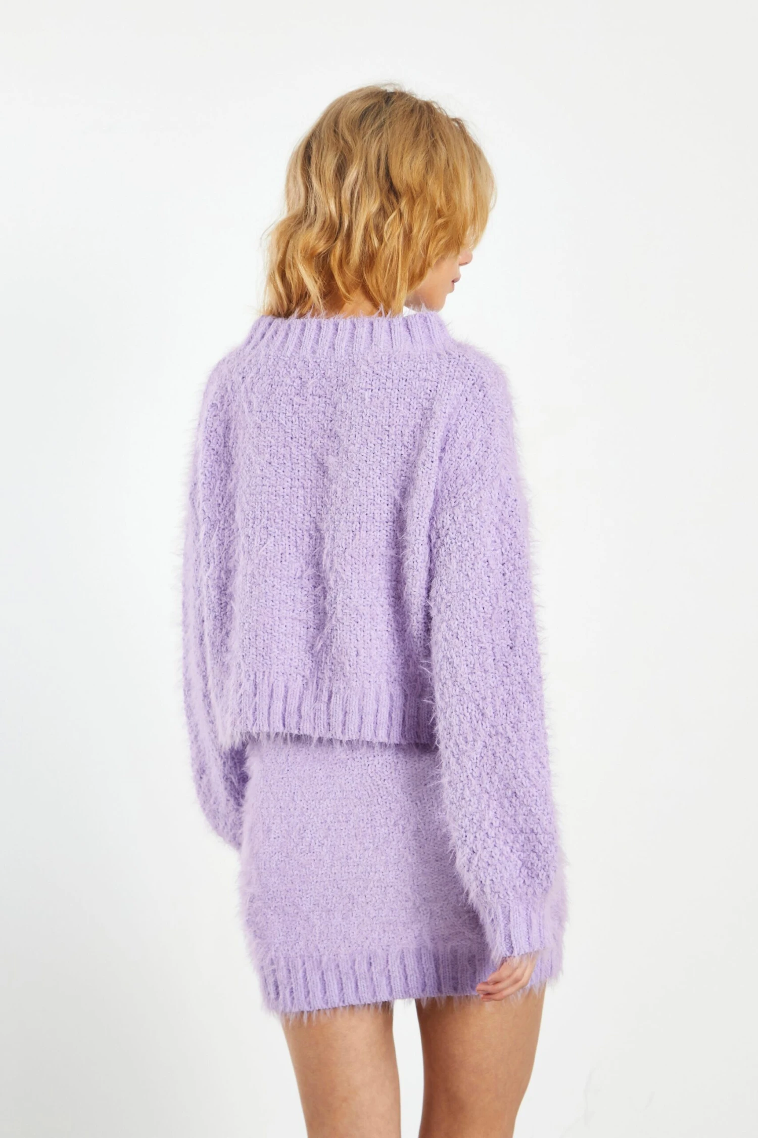 Glamorous Lilac Cropped Jumper With Front Cable Knit Detail 2 Glamorous Lilac Cropped Jumper With Front Cable Knit Detail - Image 2