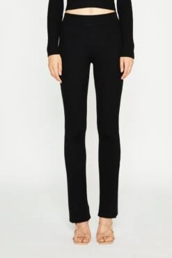 Glamorous Black Knitted Flared Trousers -Cheap Softly Dressed Store TM0330A BK 04