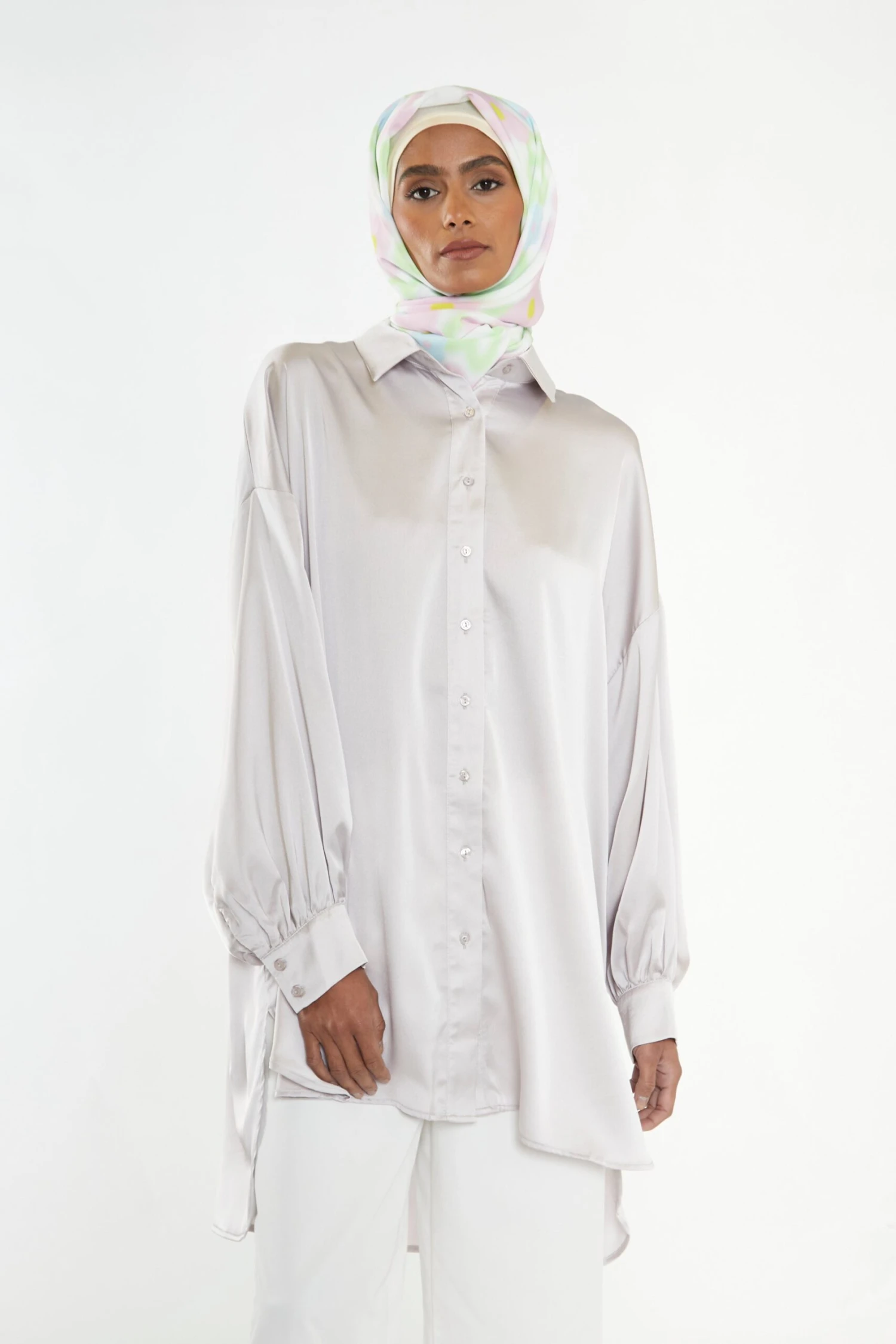 Glamorous Silver Grey Shirt Dress 1 Glamorous Silver Grey Shirt Dress