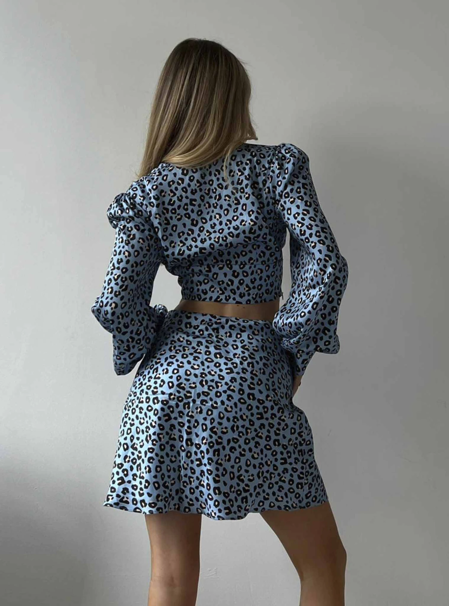 Glamorous Blue Leopard Print Mini Skirt 2 Glamorous Blue Leopard Print Mini Skirt - Image 2