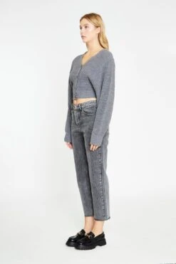 Glamorous Black Acid-Wash Straight Leg Jeans -Cheap Softly Dressed Store TM0558A BAW 01