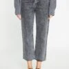 Glamorous Black Acid-Wash Straight Leg Jeans