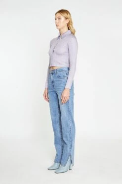 Glamorous Mid Stonewash Side-Split Jeans -Cheap Softly Dressed Store TM0559A BN32 01