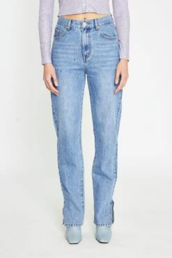 Glamorous Mid Stonewash Side-Split Jeans