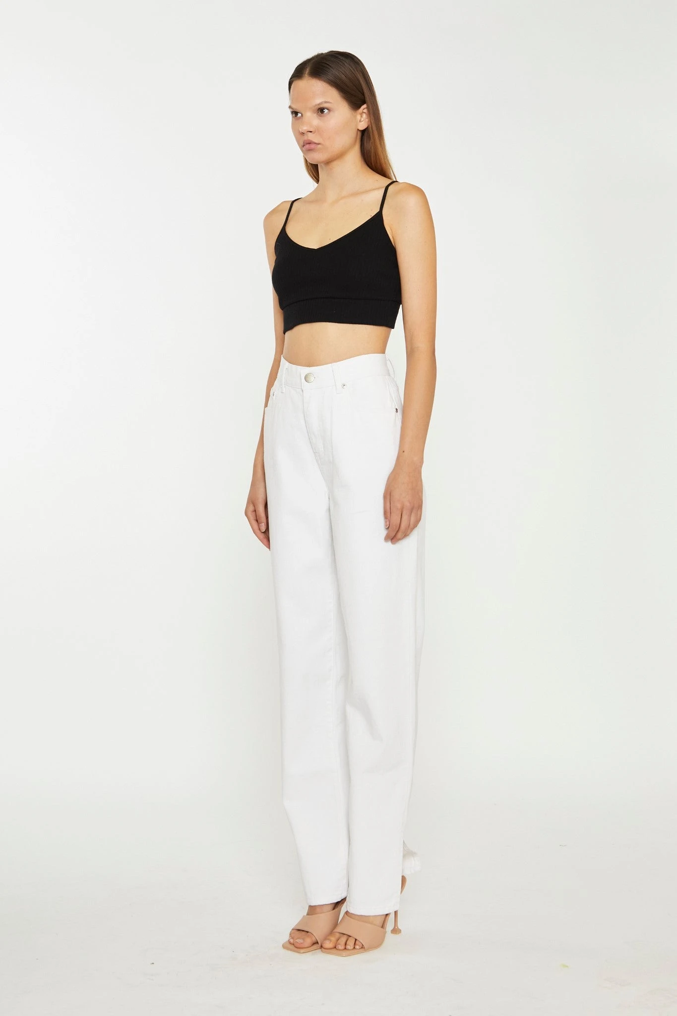Glamorous White High-Waisted Side Split Jeans 4 Glamorous White High-Waisted Side Split Jeans - Image 4
