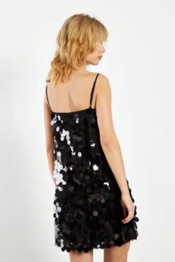 Glamorous Black Statement Sequin Strappy A-Line Mini Dress -Cheap Softly Dressed Store TM0673 CZ74 02