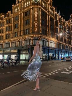 Glamorous Silver Sequin Fringe Cross Back Midi Dress -Cheap Softly Dressed Store TM0774 DG38 03