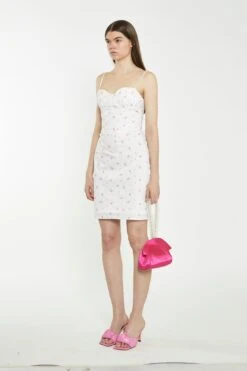 Glamorous White Pink Floral Corset Mini-Dress -Cheap Softly Dressed Store TM0843 AX19 03