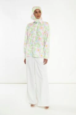 Glamorous Multi-Blurred-Floral Long Sleeve Shirt