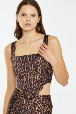 Glamorous Brown Leopard Square-Neck Corset Top 7 Glamorous Brown Leopard Square-Neck Corset Top -Cheap Softly Dressed Store TM0852 BEO 04