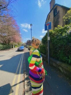 Glamorous Multi Stripe Knitted Midi Dress With Open Back 5 Glamorous Multi Stripe Knitted Midi Dress With Open Back -Cheap Softly Dressed Store TM0862 AY70 03