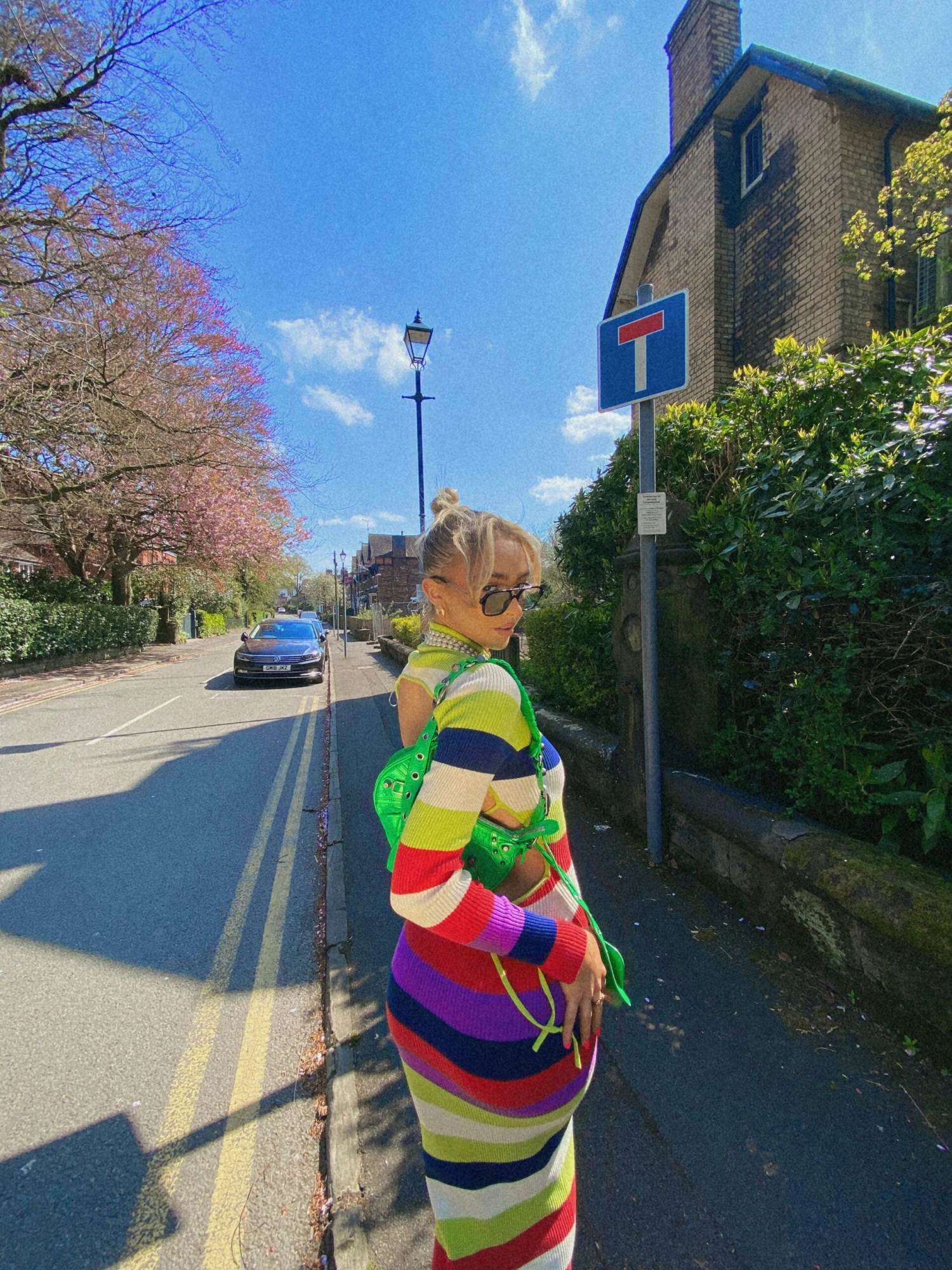 Glamorous Multi Stripe Knitted Midi Dress With Open Back 3 Glamorous Multi Stripe Knitted Midi Dress With Open Back - Image 3