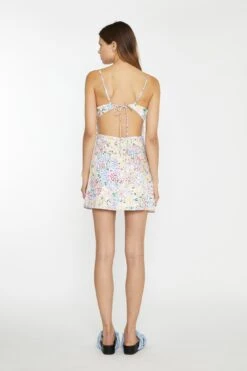 Glamorous Painted Multi-Floral Tie-Back Ruched Mini-Dress -Cheap Softly Dressed Store TM0881 DH51 02