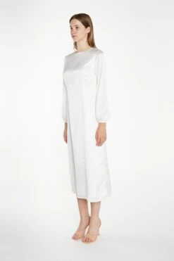 Glamorous White Long-Sleeve Midi-Dress 7 Glamorous White Long-Sleeve Midi-Dress -Cheap Softly Dressed Store TM0917A WHI 04
