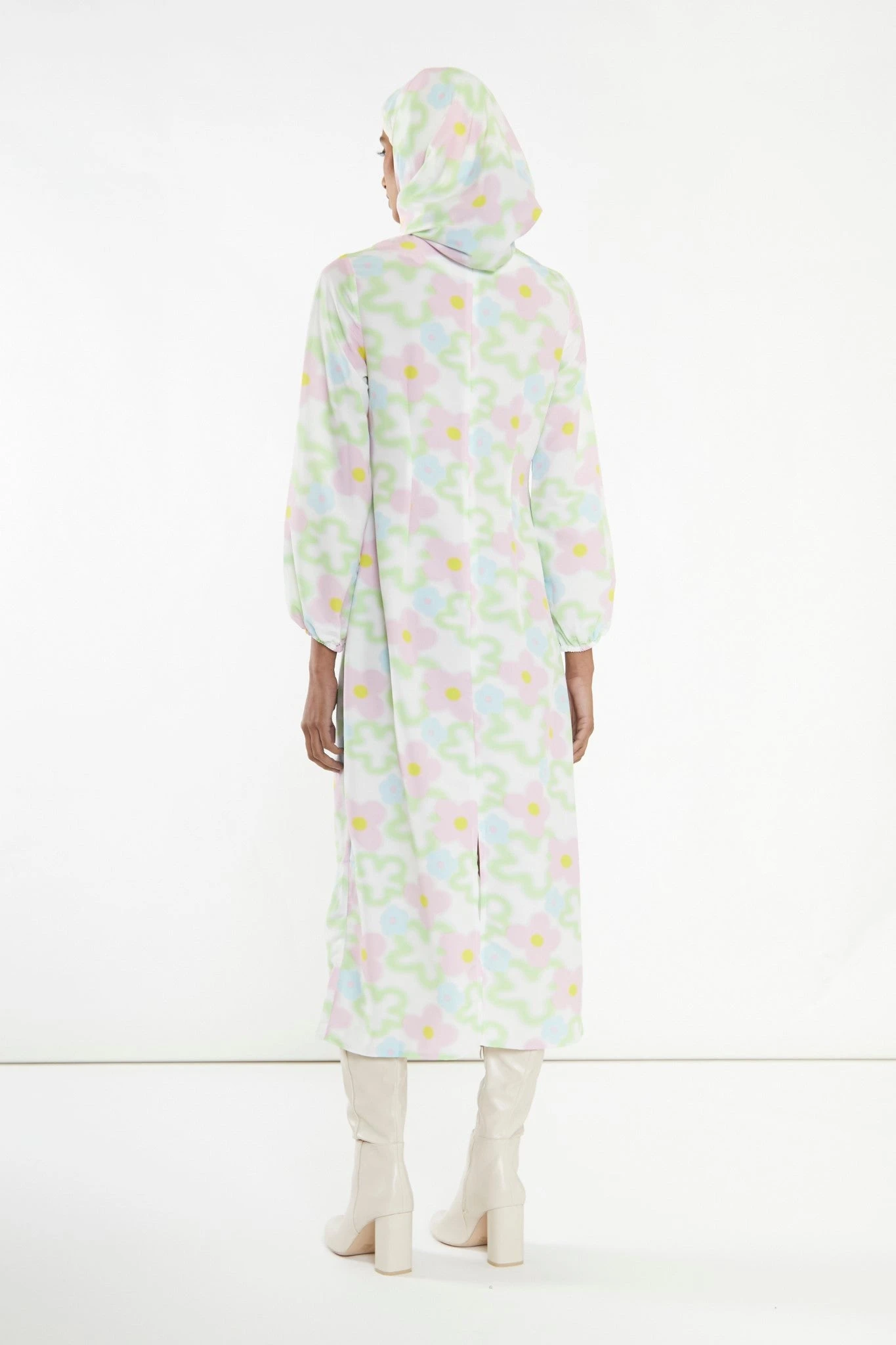 Glamorous Multi Blurred Floral Long-Sleeve Midi-Dress 2 Glamorous Multi Blurred Floral Long-Sleeve Midi-Dress - Image 2