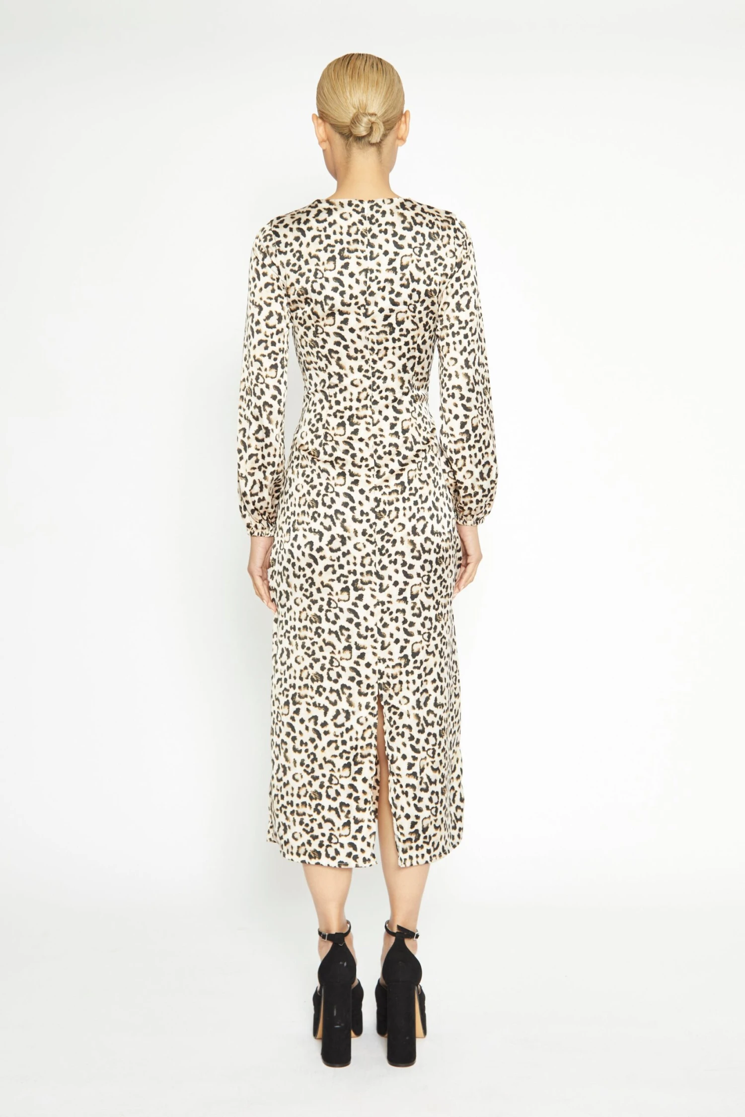 Glamorous Natural White Leopard Print Long Sleeve Midi Dress 4 Glamorous Natural White Leopard Print Long Sleeve Midi Dress - Image 4