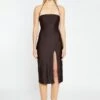 Glamorous Dark Brown Square Halterneck Midi-Dress