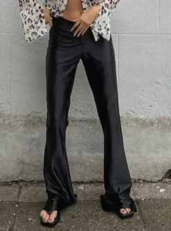 Glamorous Black Flared Disco Pants -Cheap Softly Dressed Store TM0933 BK 01