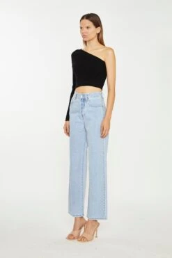 Glamorous Bleach Stonewash Straight Leg Jeans -Cheap Softly Dressed Store TM0938 BO99 03