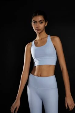 Glamorous Light Blue Cross Back Sports Bra