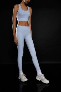 Glamorous Light Blue High Waisted Gym Leggings 5 Glamorous Light Blue High Waisted Gym Leggings -Cheap Softly Dressed Store YG0027A LBL 01