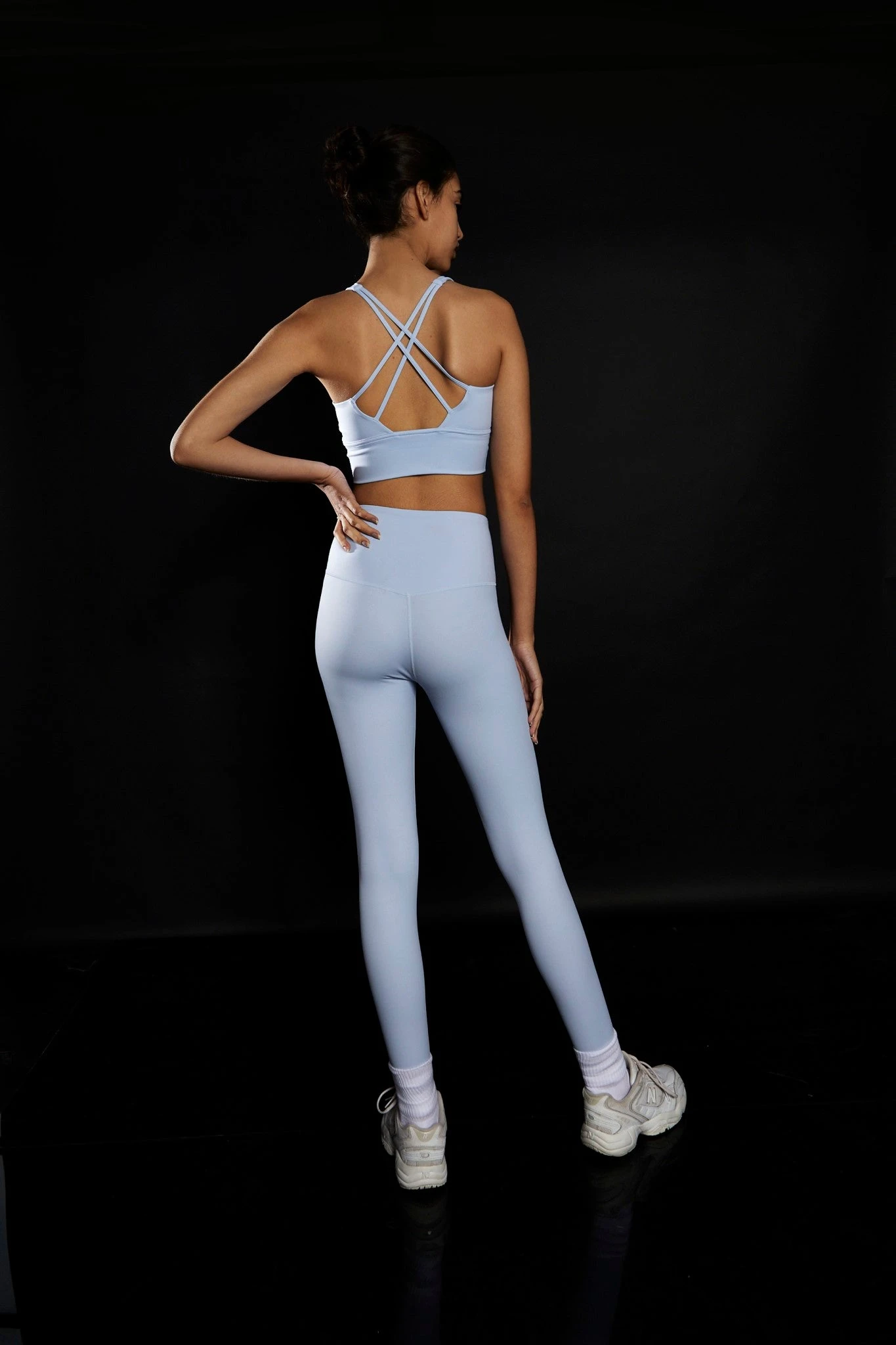 Glamorous Light Blue High Waisted Gym Leggings 2 Glamorous Light Blue High Waisted Gym Leggings - Image 2