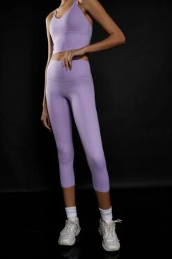 Glamorous Lavender 7/8 Length Gym Leggings 5 Glamorous Lavender 7/8 Length Gym Leggings -Cheap Softly Dressed Store YG0037B LVD 01