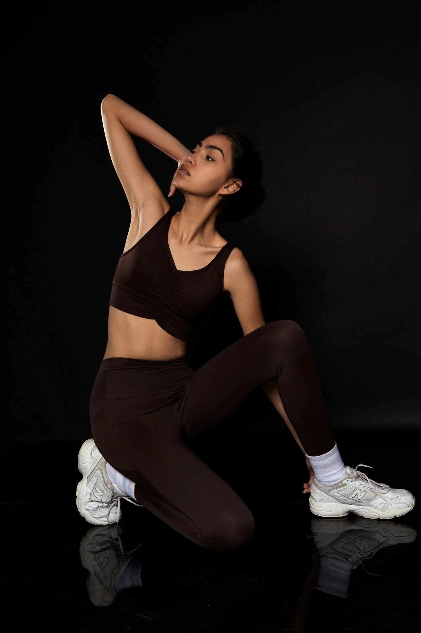 Glamorous Chocolate Ruched Sports Bra 3 Glamorous Chocolate Ruched Sports Bra - Image 3