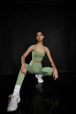 Glamorous Fern Green Cross Back Sports Bra