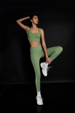 Glamorous Fern Green High Waisted Gym Leggings