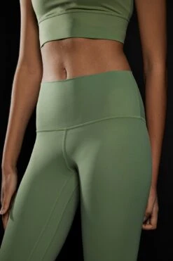 Glamorous Fern Green High Waisted Gym Leggings -Cheap Softly Dressed Store YG0065 DC47 03