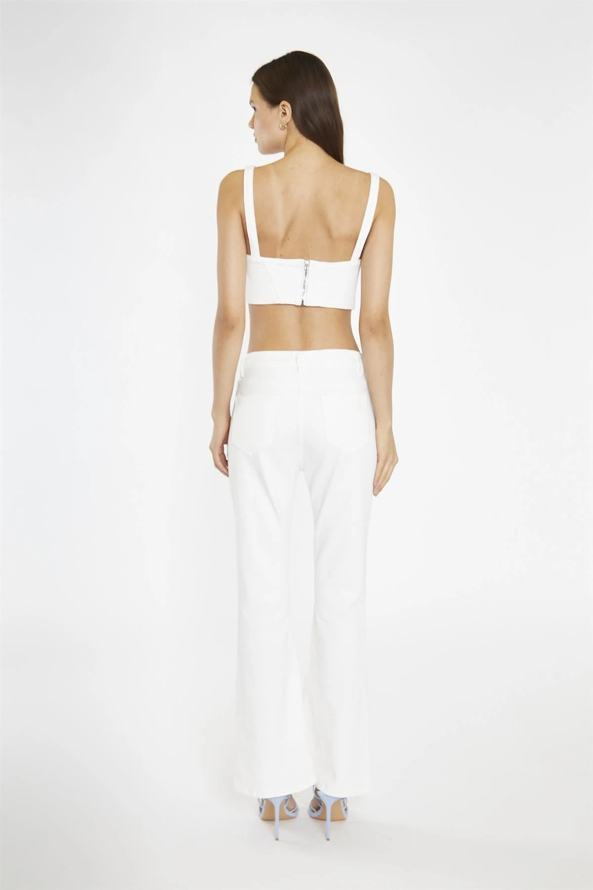 Glamorous Off-White Denim Corset Top 2 Glamorous Off-White Denim Corset Top - Image 2