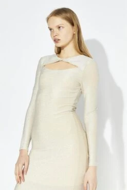 Glamorous Sophia Twist-Front Maxi Dress -Metallic Oyster -Cheap Softly Dressed Store a58e1bdb 8c00 4170 8a26 8229925833ed