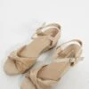 Glamorous Nude Twist Front Wedge Sandals