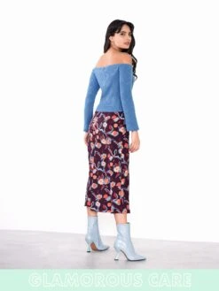 Glamorous Care Stone Blue Off The Shoulder Ribbed Crop Top 9 Glamorous Care Stone Blue Off The Shoulder Ribbed Crop Top -Cheap Softly Dressed Store bluerib3