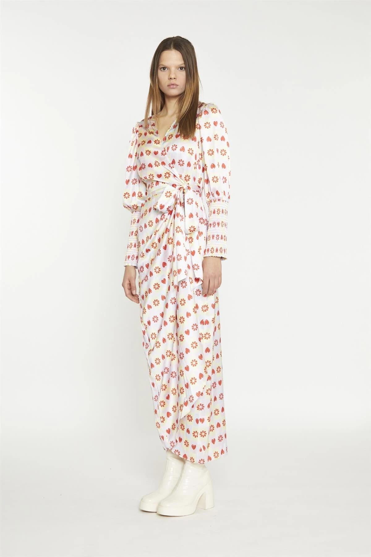 Glamorous Pastel Tile-Print Wrap Maxi-Dress 4 Glamorous Pastel Tile-Print Wrap Maxi-Dress - Image 4