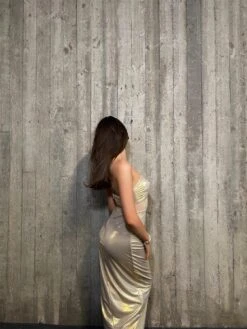 Glamorous Mara Twist Bandeau Midaxi Dress - Gold -Cheap Softly Dressed Store c3853291 d80a 4942 9945 67abb60af14b