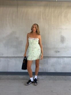 Glamorous Cleo Lace Trim Mini Dress -Green Watercolour Flower -Cheap Softly Dressed Store cb8ff0bc 4189 414a bd8a fc3c9f19f314