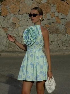 Glamorous Rosie Corsage Skater Mini-Dress -Mint-Blue Floral -Cheap Softly Dressed Store d13cdce5 7b19 47ff 9753 65cedd39ce2f