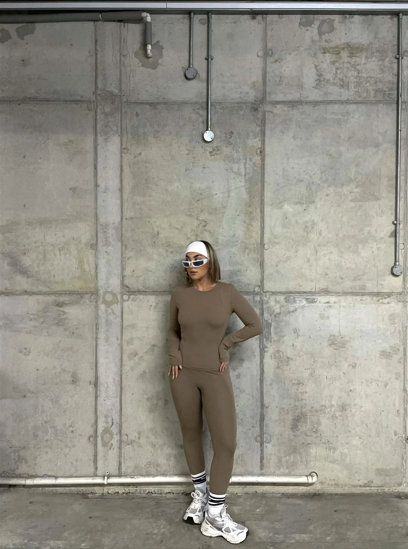 Glamorous Signature Regular Side Pocket Leggings - Cocoa 1 Glamorous Signature Regular Side Pocket Leggings - Cocoa