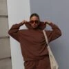 Glamorous Agon Lounge Boxy Oversized Hoodie - Coffee