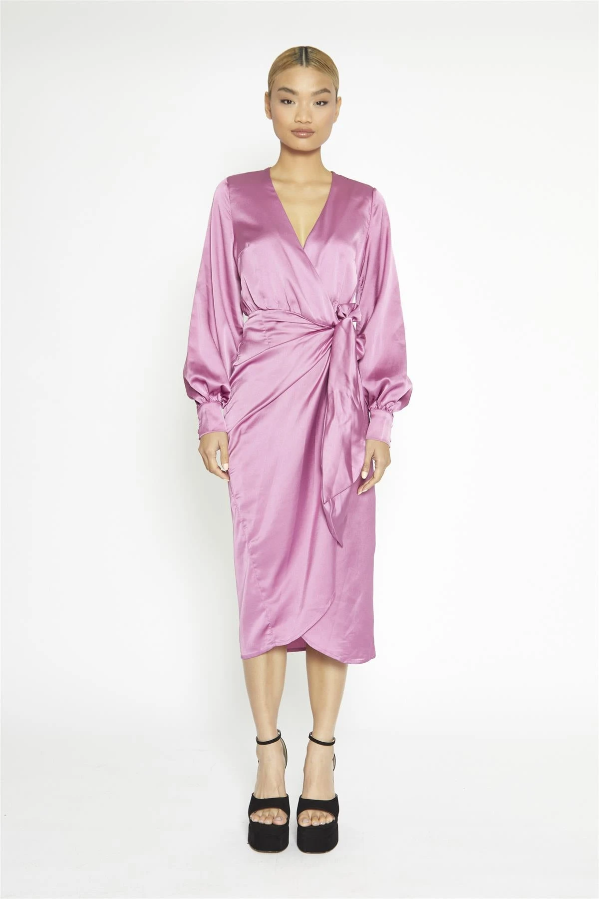 Glamorous Orchid Wrap Midi-Dress 3 Glamorous Orchid Wrap Midi-Dress - Image 3
