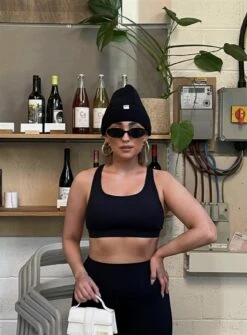 Glamorous Signature Scoop Neck Bralette - Black