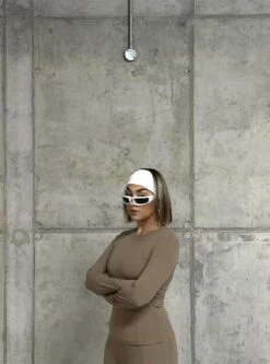 Glamorous Signature Long Sleeve Top - Cocoa