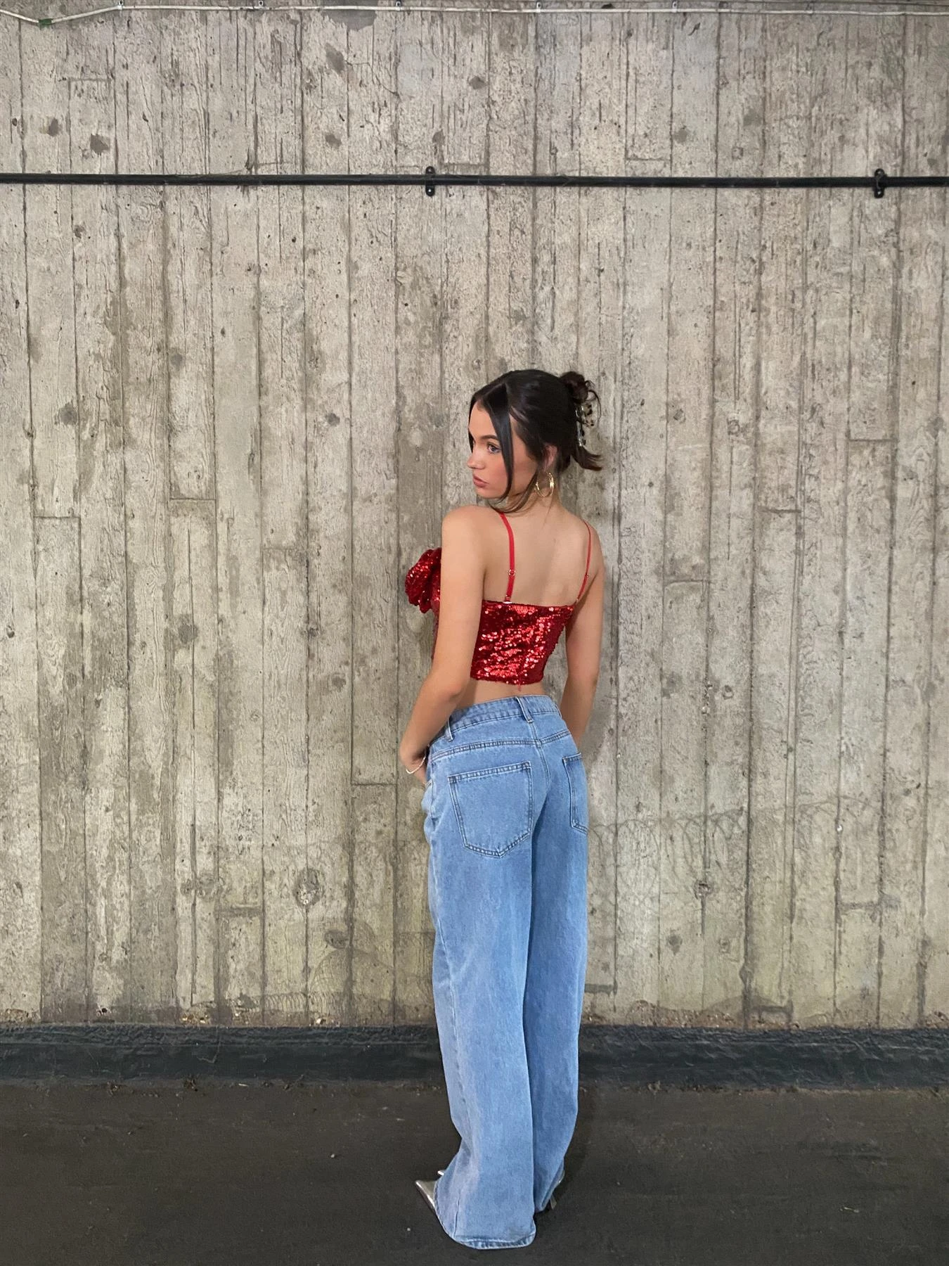 Glamorous Rosa Co-ord Corsage Bust Crop Top - Deep Red 6 Glamorous Rosa Co-ord Corsage Bust Crop Top - Deep Red - Image 6