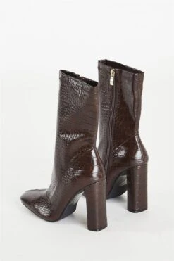 Glamorous Brown Croc Calf High Heeled Boot -Cheap Softly Dressed Store eac7233f ba9f 4e03 bfc3 9007c2442dff