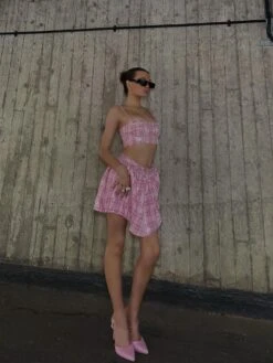 Glamorous Cher Co-ord Diamante Trim Crop Top - Pink Check Sequin -Cheap Softly Dressed Store ee1f6fe9 13ef 45e0 9599 22acdba9d8f0